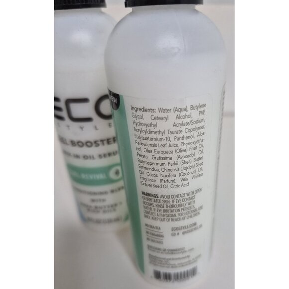 2 Bottles Eco Style curl revivial gel boosters mix in oil serum 4oz conditioning - Picture 4 of 7